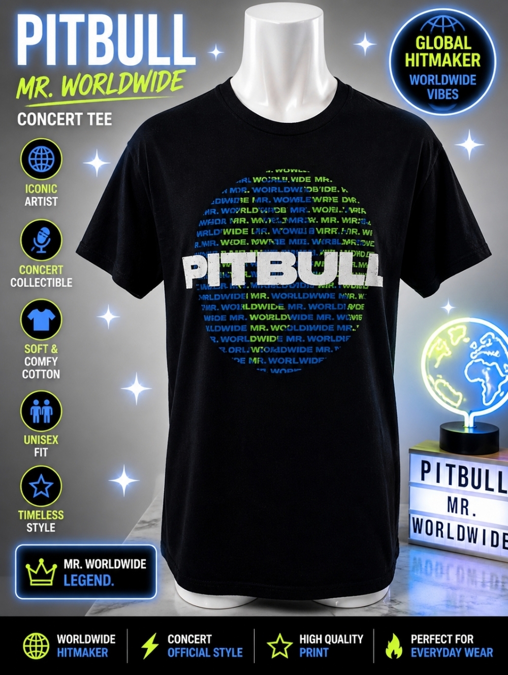 Pitbull‎ Mr. Worldwide Concert Tee
